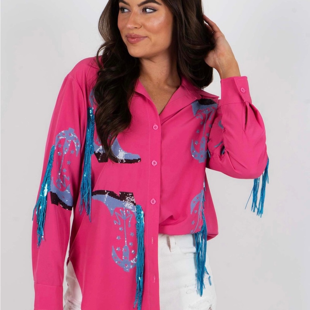 Cowgirl Barbie Boot Button Up